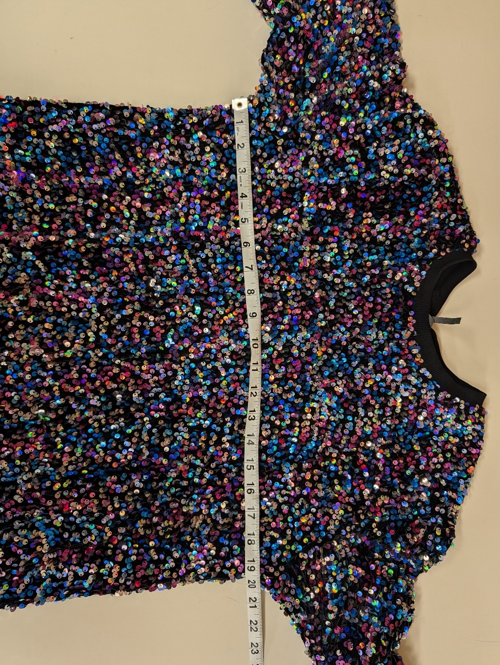 Anthropologie Sparkling Multicolor Sequin Sweatshirt Mini Dress - Picture 14 of 15